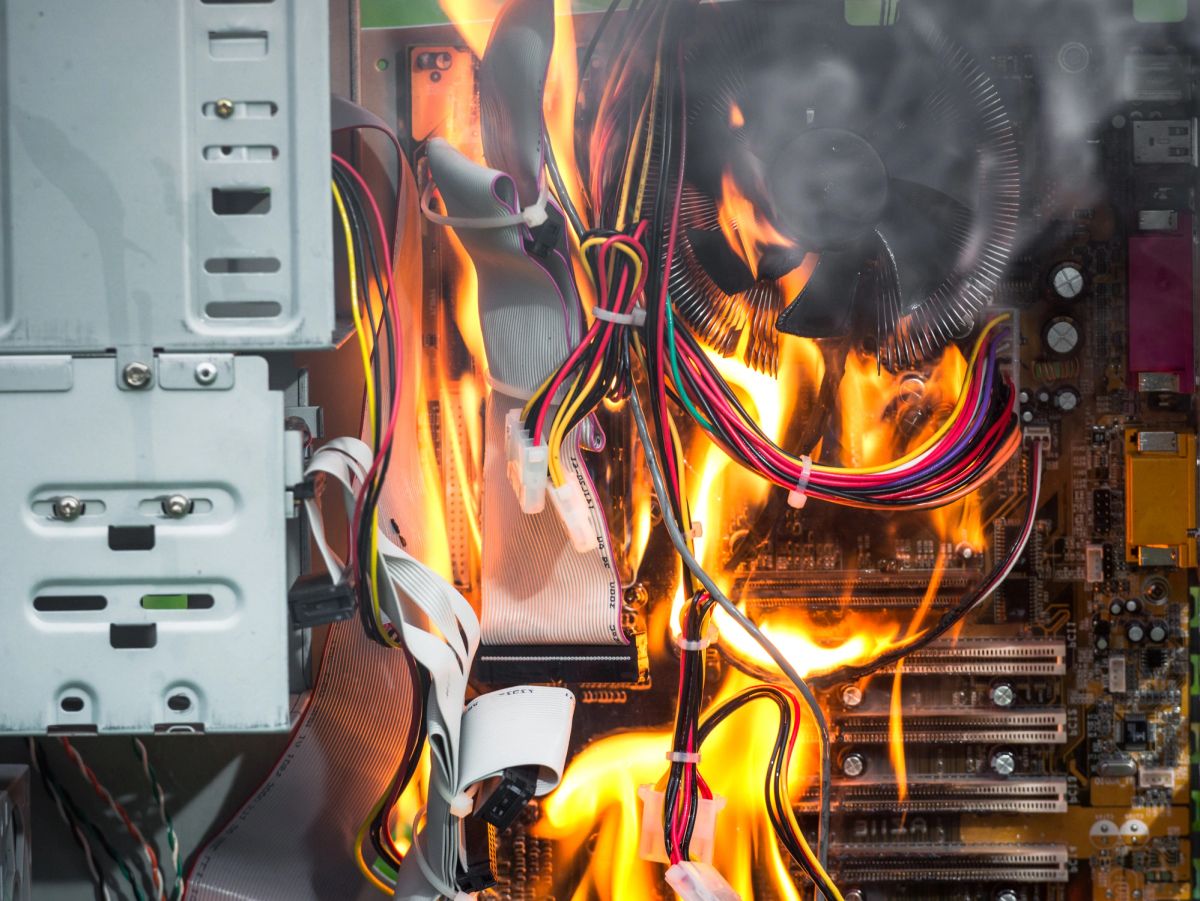 Electrician testing a distribution board